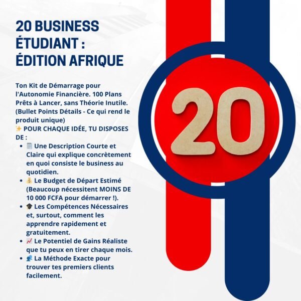 20 Idée De business Etudiant: Edition Afrique